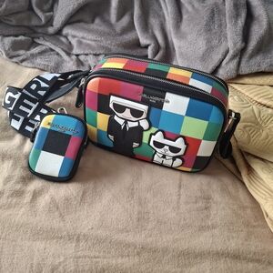 Karl Lagerfeld Multicolor Checkered Crossbody Bag